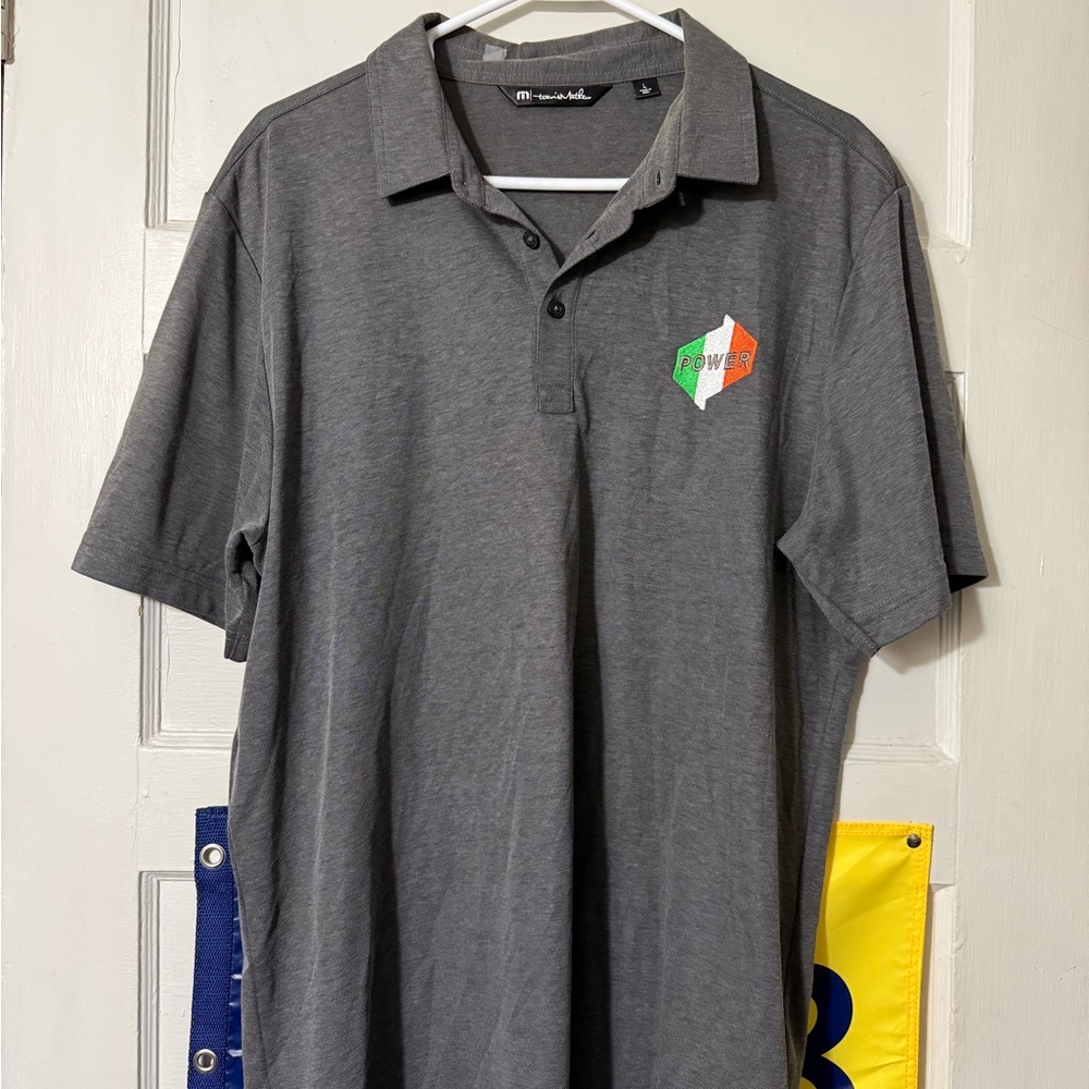 Travis Mathew Charcoal Polo with Logo Accent